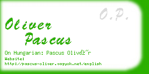 oliver pascus business card